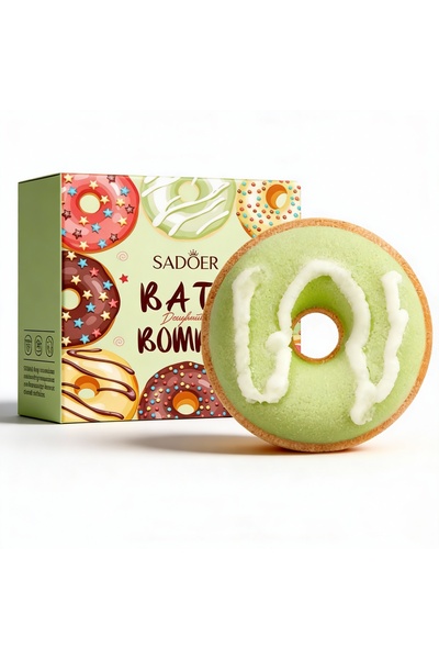 SADOER Bombă de baie verde în formă de gogoașă, Sadoer, 100g