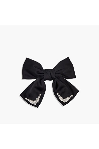 Lifestyle Bow Barrette Hair Clip with Metallic Embellishment