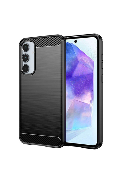 Techsuit Θήκη σιλικόνης από ανθρακονήματα για Samsung Galaxy A55 5G, μαύρη