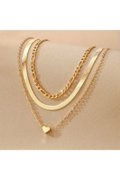 Ayzen Stylish layered necklace trio set.
