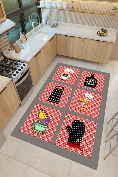 THEMODERNHANE Dijital Baskı Yıkanabilir Kaymaz Taban Leke Tutmaz Kolay Temizl...