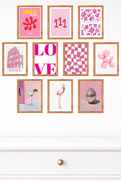 UNT 10-частен комплект модерни картини за стена с рамка – 15x20 cm MDF UV печат