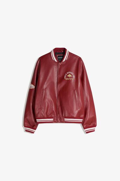 Bershka Suni deri baskılı ceket