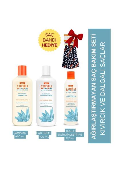 Cantu Weightless Ağırlaştırmayan Şampuan+Saç Kremi+ Bukle Kremi -Saç Bandı He...