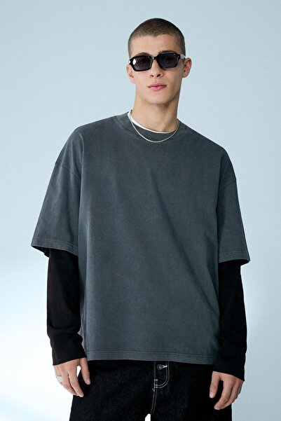 Bershka Çift kollu baskılı tişört