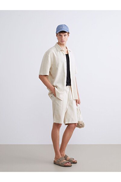 LC Waikiki Standard Mold Linen Look Men's Bermuda Shorts