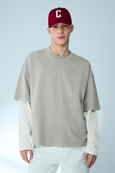 Bershka Çift kollu baskılı tişört