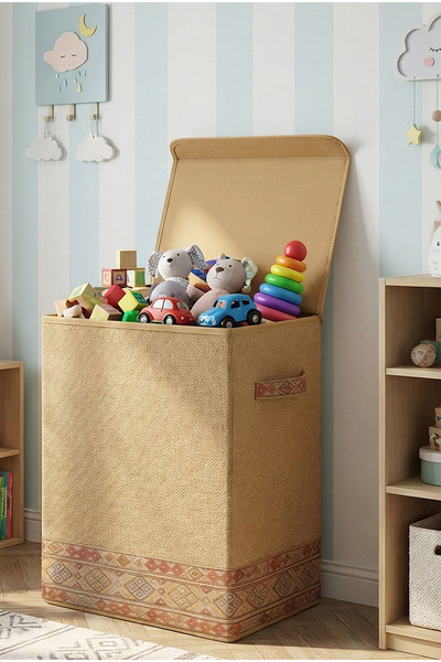 PH Prendi Home Garni Toy Box with Lid Foldable Stain Resistant Children's Roo...