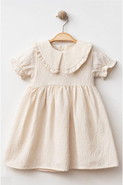 Baby Corner فستان طفلة مكشكش ياقة دائرية