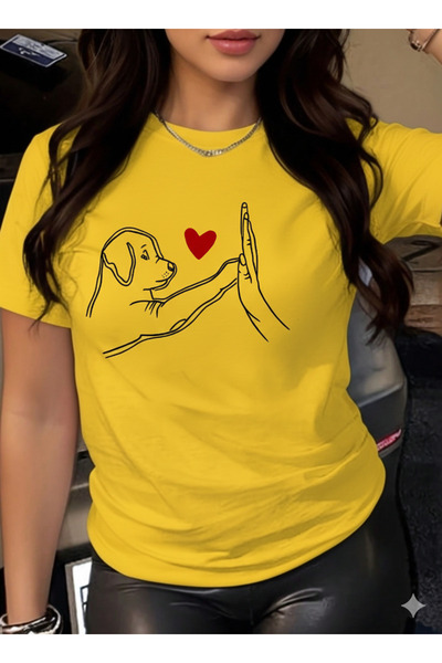 ZİYMO TRICOU DIN BUMBAC PIEPTĂRĂT CU GULER ROTUND, CU TĂIERE COMODĂ