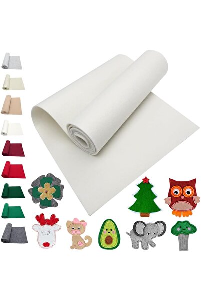 Salteks El İşi Hediyelik Keçe 3mm Kalınlığında 50x50 Beyaz A Kalite Keçe