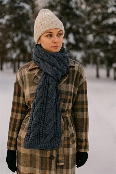 Neşeli Butik eșarfă de iarnă pentru femei, cu textura groasă, din material su...