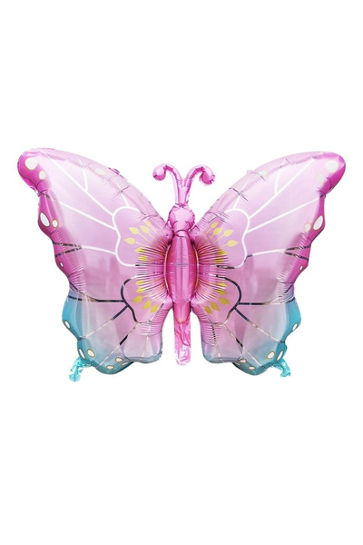 Öztürkpartievi Pink-blue butterfly foil balloon 79*52.5