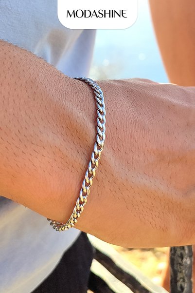 ModaShineShop Modern Series 2-Piece Bracelet Set Unisex Stainless Steel
