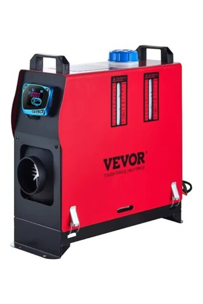 VEVOR All-in-One diesel heater, 8 kW, 12V DC power supply, Remote control, Red