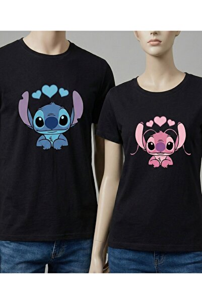 LELVANİ تي شيرت مطبوع عليه COMBINED LILLO&STITCH مطبوع h للجنسين