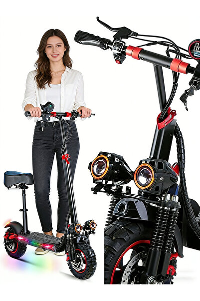 Yagud سكوتر كهربائي للكبار مع مقعد، طاقة مزدوجة 60 فولت 8000 واط، مقود عمودي ...