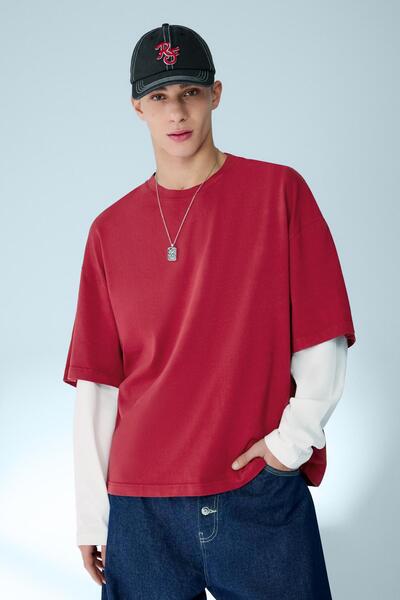 Bershka Çift kollu baskılı tişört