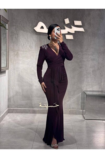 hasinah burgundy dress