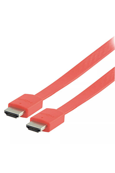 VALUELINE HDMI - HDMI High speed flat cable with Ethernet 2m red