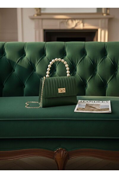 Handley Geantă de mână și de umăr cu curea tip lanț încrucișat și mărgele