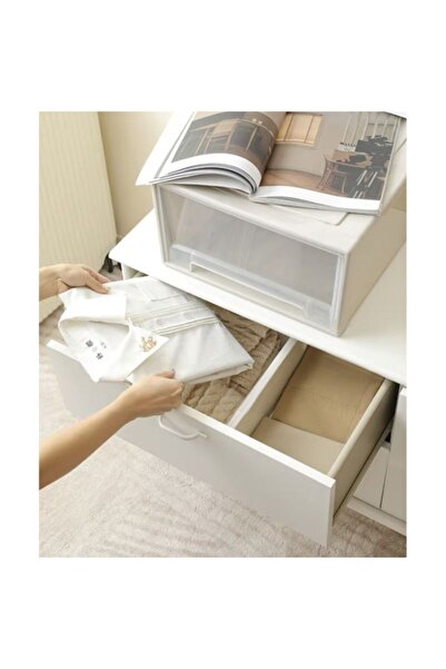 Ruhhy Organizator pentru sertare, separator reglabil din bambus, 4 piese albe...