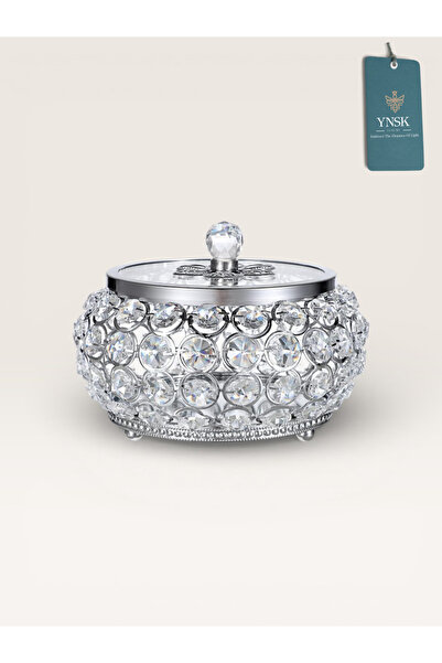 YNSK فخامة |   لوسيت |   صندوق مجوهرات كريستالي فاخر مع غطاء، منظم، حامل للحل...