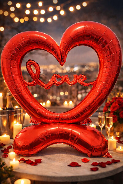 ENG PARTİ DÜNYASI 106.4 cm Red Heart Foil Balloon – Romantic and Stylish Deco...