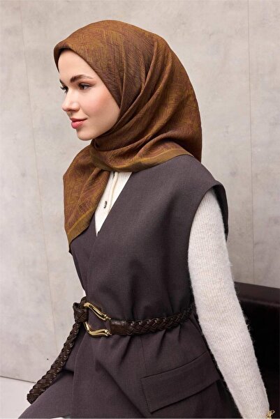 Silk Home Eșarfă din viscoză Velora Four Seasons Model Labirint Verde ulei 90x90