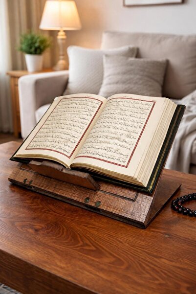 MAVİ TREND Desktop Wooden Rahle Foldable Tablet Stand Tabletop Rahle Book Reading Stand Wooden Page Holder