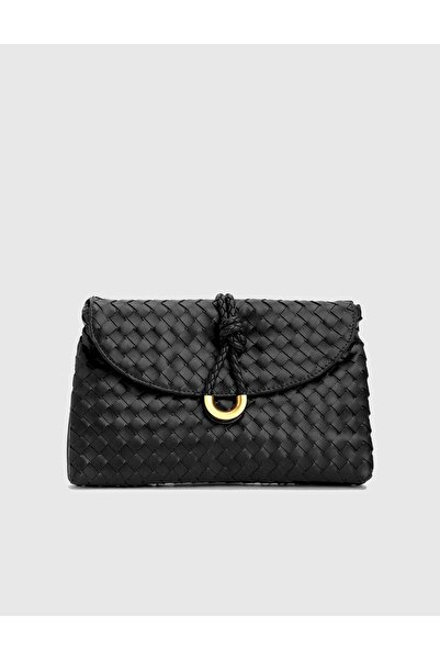 İLVİ Belline Knitted Print Black Women's Handbag