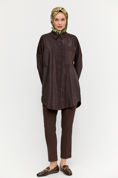 Setrms Yüksek Bel Dar Paça Şık Kumaş Pantolon