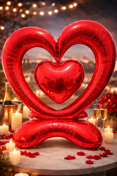 ENG PARTİ DÜNYASI 106.4 cm Romantic Red Heart Foil Balloon – Stylish and Impr...