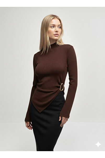 Moda Lounge PRODUS NOU Bluză cu mânecă lungă cu mânecă spaniolă, cu accesorii...