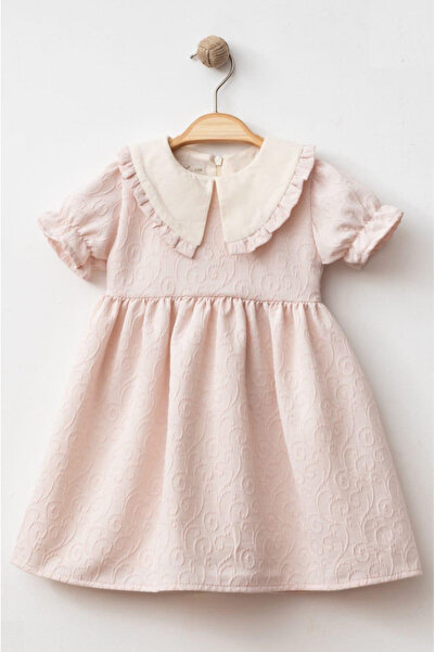 Baby Corner فستان طفلة مكشكش ياقة دائرية