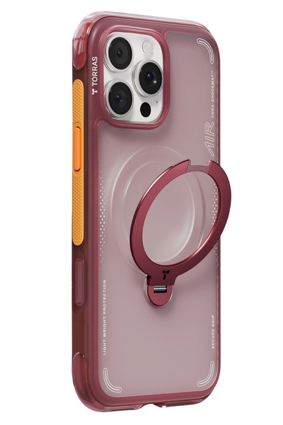 TORRAS iPhone 16 Pro Max Compatible O Stand Spin Air Series Magsafe Case Red