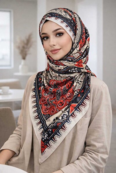 tomrisboutique Luxury Shawl Silk Hijab 4 Seasons Double Sided Paisley Ethnic ...
