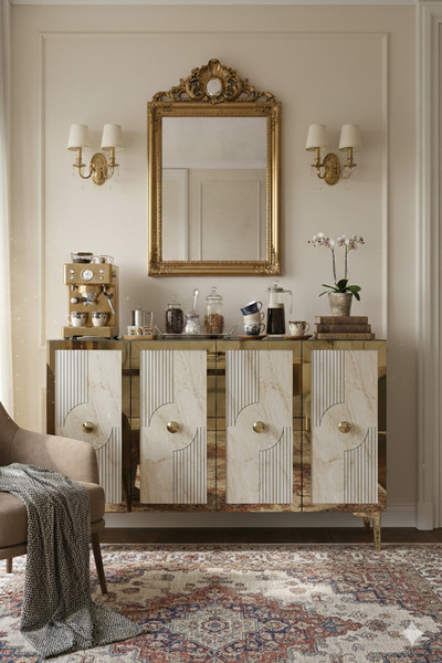 CENEYRA KA1216BTG PEGA120 KONSOL, KAHVE KÖŞESİ ve TV SEHPASI BEYAZ-TRAVERTEN ...