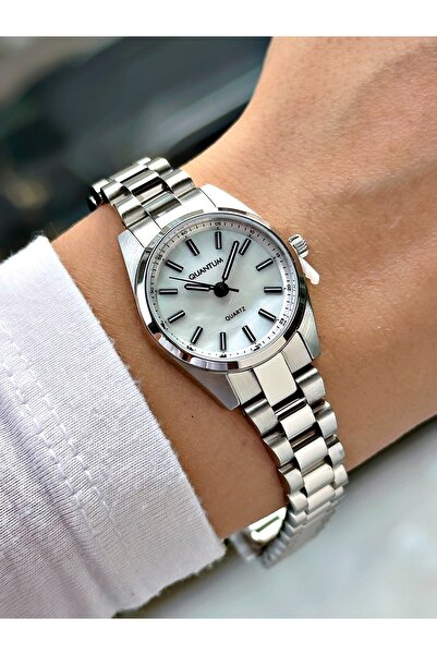 Quantum Special Design Silver Color Steel Band Steel Case Women Wristwatch 12...