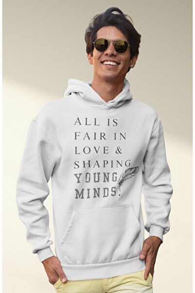 Fuddy Moda سويت شيرت للجنسين All Is Fair In Love مطبوع بغطاء رأس، هوديي بتصمي...