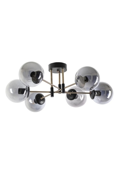 Vivense LUMEXX DOLUNAY ALTILI SİYAH FÜME CAMLI AVİZE