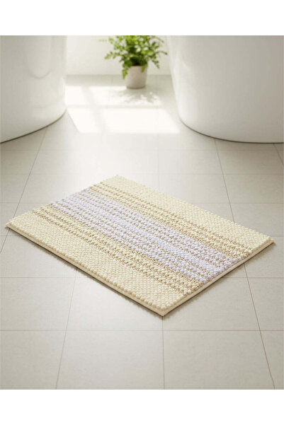 REDTAG Cream Stripe Bobble Bathmat 60 × 90 cm