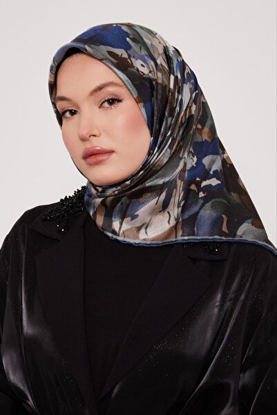 Levidor Batik Shadow Flower Pattern Sparkling Crystal Scarf