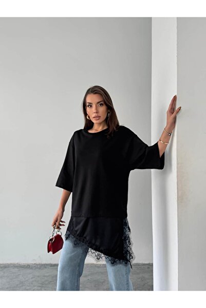 mydukkan.co Lace Detailed Oversized Basic