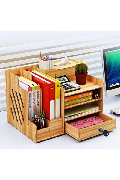 Arabest منظم مكتبي، منظم أدوات مكتبية، رف كتب مع حامل أقلام، مناسب للمنزل/الم...