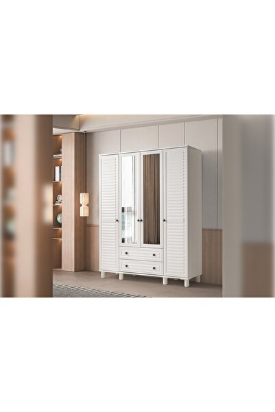 Vivense SEDA GARDIROP, BEYAZ, 4 KAPAKLI