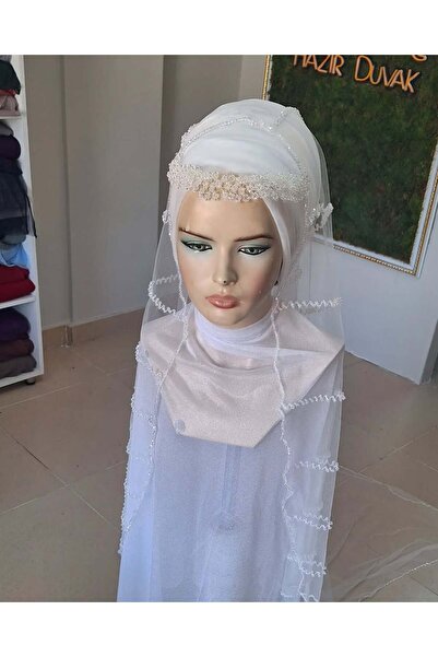 semahazırduvak Özel Tasarım İşleme Detaylı Gelin Başı hazır türban hazır şal ...