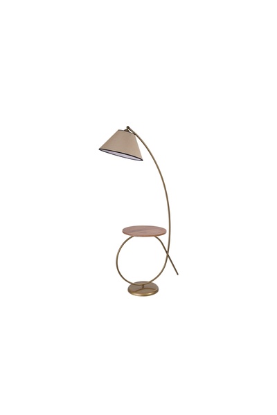 Vivense Kaya Sehpalı Eskitme Lambader, Pramit Koyu Hasır Abajurlu