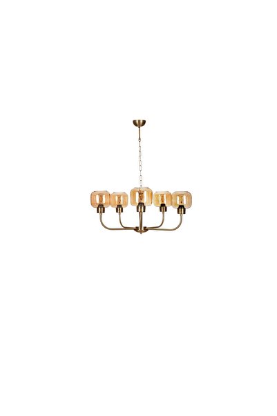 Vivense APOLLO BEŞLİ ESKİTME BAL CAMLI AVİZE