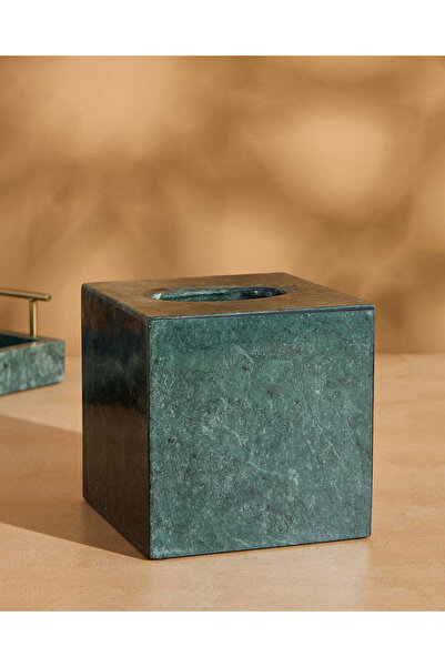 REDTAG علبة مناديل مربعة من الرخام الأخضر
